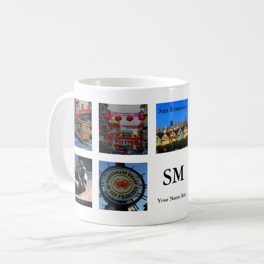 Collage d'attractions de San Francisco #1 Mug (Devant gauche)
