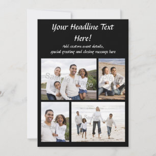 Collage de 4 photos Carte de voeux ou invitation