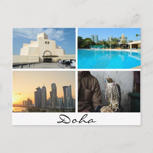 Collage de 4 photos dans la carte postale Doha (Devant)