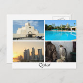 Collage de 4 photos dans la carte postale du Qatar (Devant / Derrière)