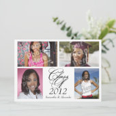 Collage de 4 photos Faire-part de graduation perso (Debout devant)