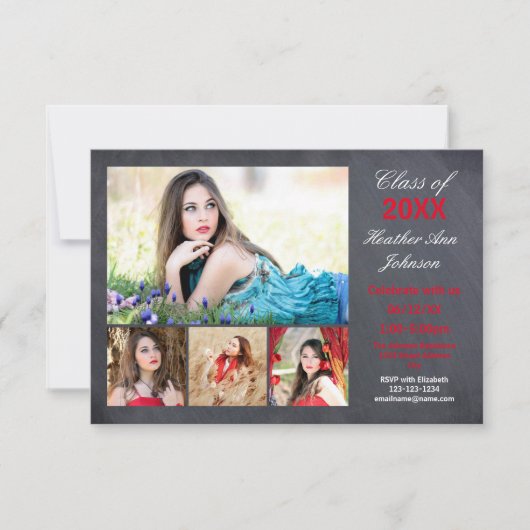 Collage de 5 photos - faire-part de l'obtention du (Devant)