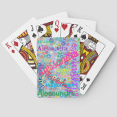 Collage de cartes à jouer avec un nom (dos)