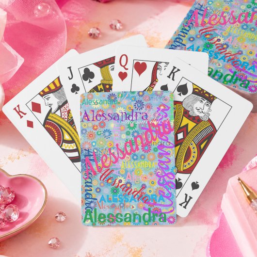 Collage de cartes à jouer avec un nom