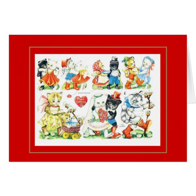 Collage de cartes anciennes Chats (Devant horizontal)