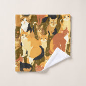 Collage de chats en Brown, Tan et Rust (Gant de toilette)