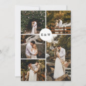 Collage de cinq photos Faire-part de mariage moder (Devant)