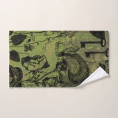 Collage de clé de crâne gothique (Serviette à main)