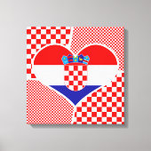 Collage de coeur de drapeau croate avec toile à da (Recto)