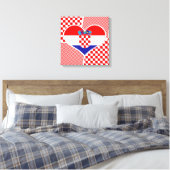 Collage de coeur de drapeau croate avec toile à da (Insitu(Chambre))