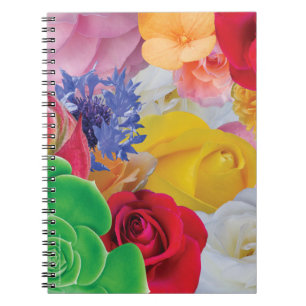 Collage de fleur - carnet de notes à spirale
