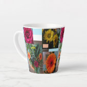 Collage de fleurs d'automne Tasse Latte (Angle gauche)