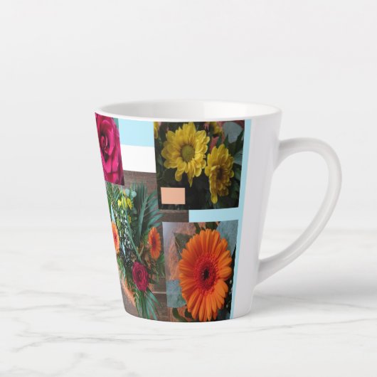 Collage de fleurs d'automne Tasse Latte (Droite)