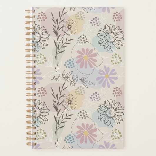 Collage de fleurs sauvages pastel – Géométrique fl (Devant)