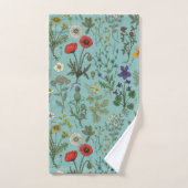 Collage de fleurs sauvages sur fond bleu (Serviette à main)