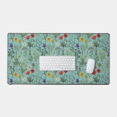 Collage de fleurs sauvages sur fond bleu (Clavier et souris)