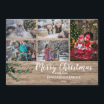 Collage de la famille du bois rustique Carte magné<br><div class="desc">Créez votre propre collage photo de famille,  baies aquarelle sur bois rustique,  Joyeuse carte magnétique de Noël. Envoyez vos voeux de Noël à vos amis et à votre famille avec cette carte de Noël très personnelle. Vous pouvez ajouter vos propres photos,  ajouter votre texte et vos noms.</div>