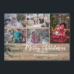 Collage de la famille du bois rustique Carte magné<br><div class="desc">Créez votre propre collage photo de famille,  baies aquarelle sur bois rustique,  Joyeuse carte magnétique de Noël. Envoyez vos voeux de Noël à vos amis et à votre famille avec cette carte de Noël très personnelle. Vous pouvez ajouter vos propres photos,  ajouter votre texte et vos noms.</div>