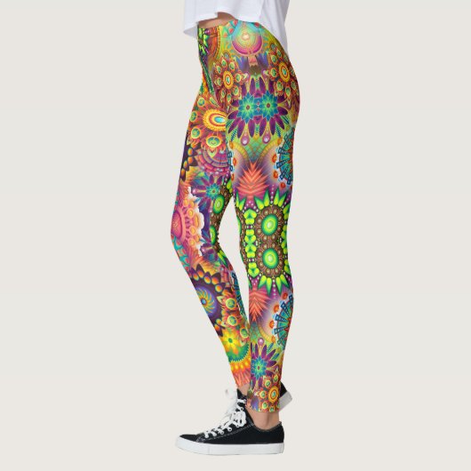 Collage de Mandala floral Leggings de Yoga psychéd (Gauche)