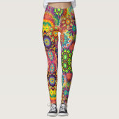 Collage de Mandala floral Leggings de Yoga psychéd (Devant)