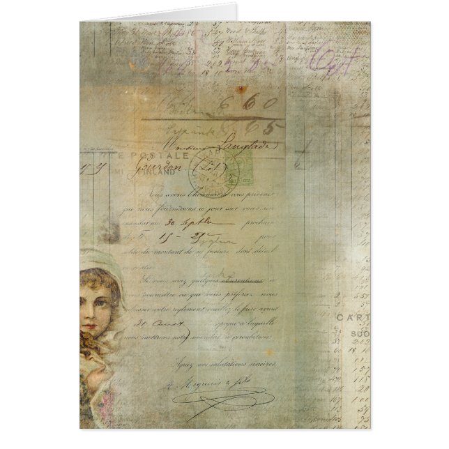 Collage de manuscrit de courrier vintage et de (Devant)