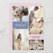 Collage de Merci de script bleu et rose pâle (Devant / Derrière)