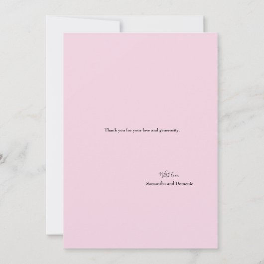 Collage de Merci de script rose blanc et bleu mari (Dos)