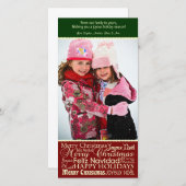 Collage de mots de Noël Carte photo (Devant / Derrière)