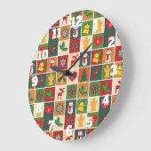 Collage de Noël Horloge ronde avec chiffres (Angle)