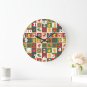 Collage de Noël Horloge ronde avec chiffres (Maison)