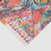 Collage de papier chat mixte en papier de soie (Détail)
