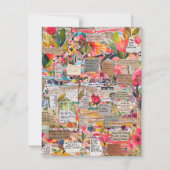 Collage de papier floral Cartes de mots d'inspirat (Devant)
