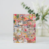 Collage de papier floral Cartes de mots d'inspirat (Debout devant)