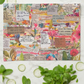 Collage de papier floral Médias mixtes Serviette d (Plié)