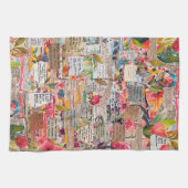 Collage de papier floral Médias mixtes Serviette d (Horizontal)