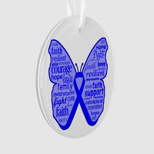 Collage de papillon de cancer du rectum des mots (devant)