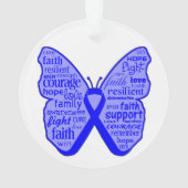 Collage de papillon de cancer du rectum des mots (dos)