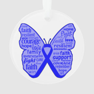 Collage de papillon de cancer du rectum des mots