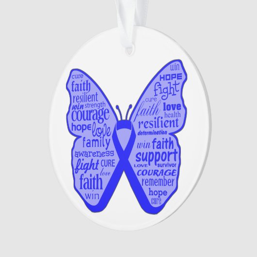 Collage de papillon de cancer du rectum des mots (devant)