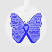 Collage de papillon de cancer du rectum des mots (devant)