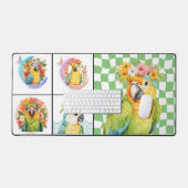 Collage de perroquets tropicaux sur mesure Bureau (Clavier et souris)