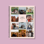 Collage de photos Cahier simple moderne rose école