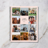 Collage de photos Cahier simple moderne rose école
