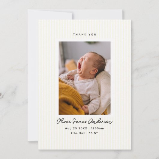 Collage de photos de bébé moderne Merci Rayures (Devant)
