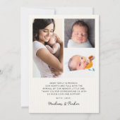 Collage de photos de bébé moderne Merci Rayures (Dos)