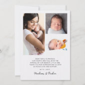 Collage de photos de bébé moderne Merci Rayures (Dos)