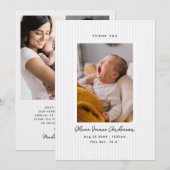 Collage de photos de bébé moderne Merci Rayures (Devant / Derrière)