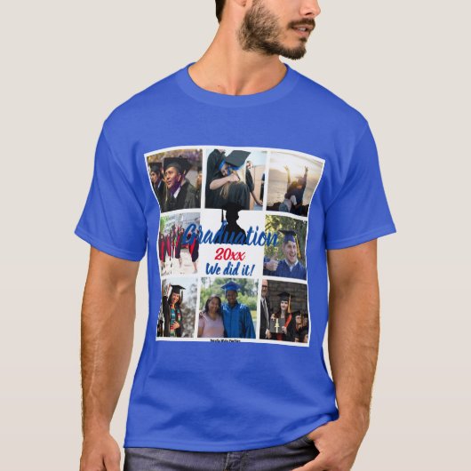 Collage de photos de diplôme T-shirt personnalisé (Devant)