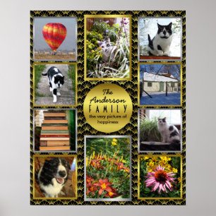 Collage de photos de famille   Black Gold Art Déco