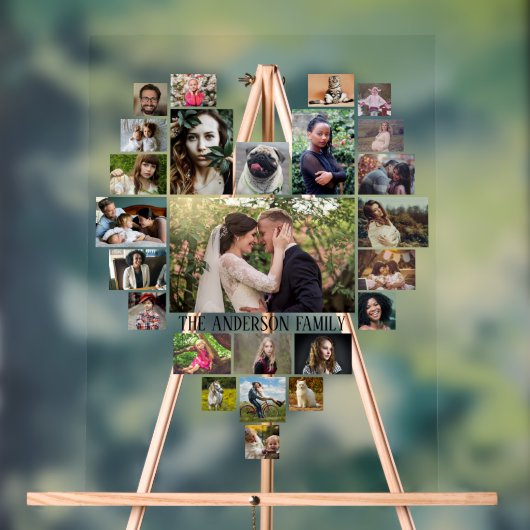 Collage de photos de famille Nom personnalisé dans (Neutre)